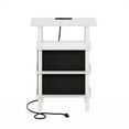 thumbnail image 4 of Furinno Turn-N-Tube 4-Tier Side Table, End Table, Nightstand with Bin Drawers, USB and Type-C Charging Port, White/White/Black, 4 of 6