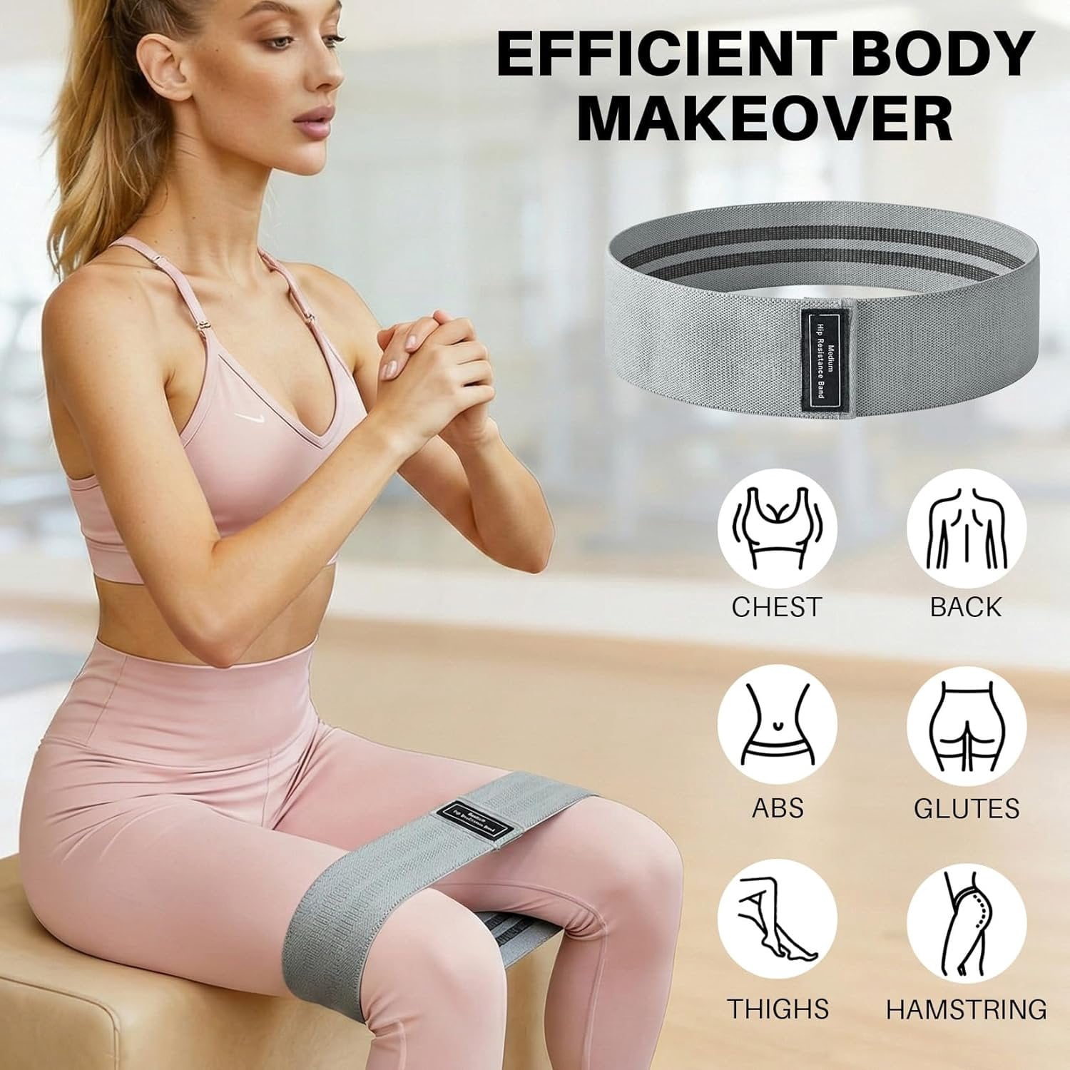 12 count Fabric Resistance Bands for Working Out, Booty Bands for Women and Men, Exercise Bands for  and ,Elastic Stretch Bands for Exercise Yoga Pilates Fitness  Workout