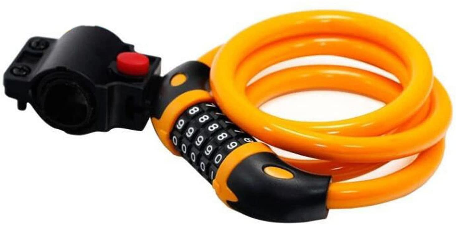 High Security Bike Lock with Resettable 5Digit Combination, 1.2m x