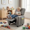 thumbnail image 2 of INFANS Kids Recliner, Toddler Lounge Chair with Adjustable Backrest Footrest Cup Holder Side Pockets, PU Leather Toddler Couch, 2 of 9