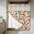 thumbnail image 4 of Oranges Fruit No Hook Shower Curtain with Snap in Liner Green Leaf White Flowers Vintage Farm Plant Waterproof Bathroom Shower Curtain with See Through Top Window for Bathtub 72" x 78", 4 of 9