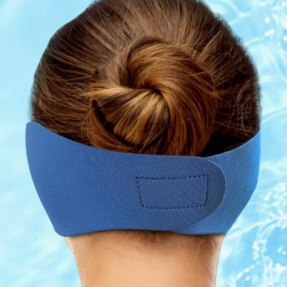 ROSENICE 2Pcs Waterproof Headbands for Swimming with Ear Protection Blue Dark Pink 59x8cm