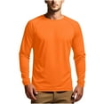 thumbnail image 2 of Wyobmus Men's Sun Protection Shirt Lightweight Long Sleeve Workout T-Shirt Casual Round Neck Sport Fishing Shirt S-2XL B-Orange, 2 of 9