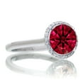 thumbnail image 2 of 1.25 Carat Round Cut Classic Halo Ruby and Diamond Engagement Ring on 10k White Gold, 2 of 2