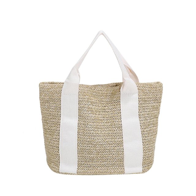 3 Bolso simple del verano tejido bolso de paja bolso de mano bolso de hombro para acampar