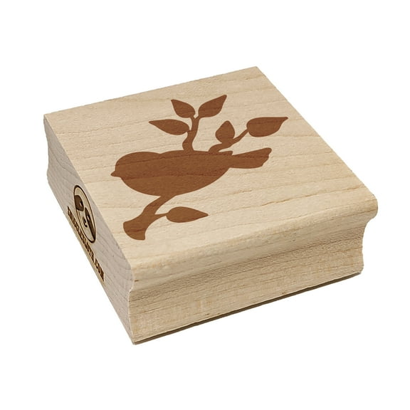 Bird Sitting on a Tree Branch Square Rubber Stamp Stamping Scrapbooking Crafting - Medium 1.75in