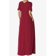 thumbnail image 2 of TheMogan Robe Maxi Surdimensionnée en Jersey Doux pour Femmes, Col en V, Manches Courtes avec Poche, 2 of 6