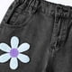 thumbnail image 4 of Pantalones vaqueros largos para niñas, de color liso, a la moda, ajustados, elásticos, acampanados, de poliéster, 4 of 5