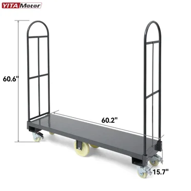 Dextrus 2000LBS U-Boat Platform Cart Truck Dolly Thick Steel With Wheels for Narrow Aisles