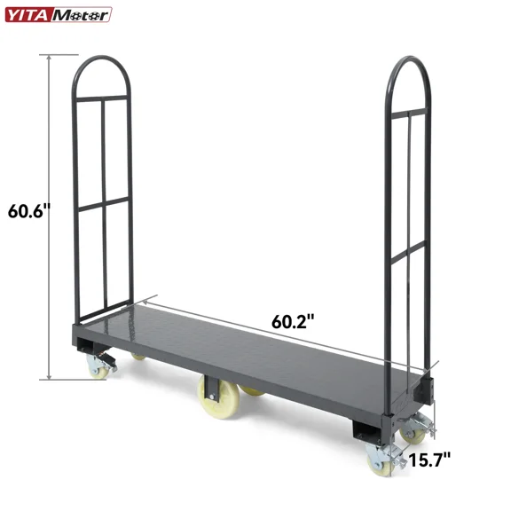 Dextrus 2000LBS U-Boat Platform Cart Truck Dolly Thick Steel With Wheels for Narrow Aisles