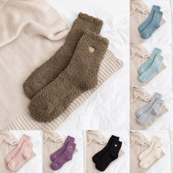 Slipper Fuzzy Socks for Women Fluffy Cozy Cabin Winter Warm Soft Fleece Comfy Thick Socks with Grips