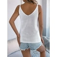 thumbnail image 2 of Dycnvjo Women Knit Sweater Vest Tops Y2k Button Front V-Neck Sleeveless Crochet Going Out Tank Top Streetwear White XL, 2 of 7