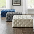 thumbnail image 3 of Belham Square Charcoal Velvet Tufted Ottoman, 3 of 4