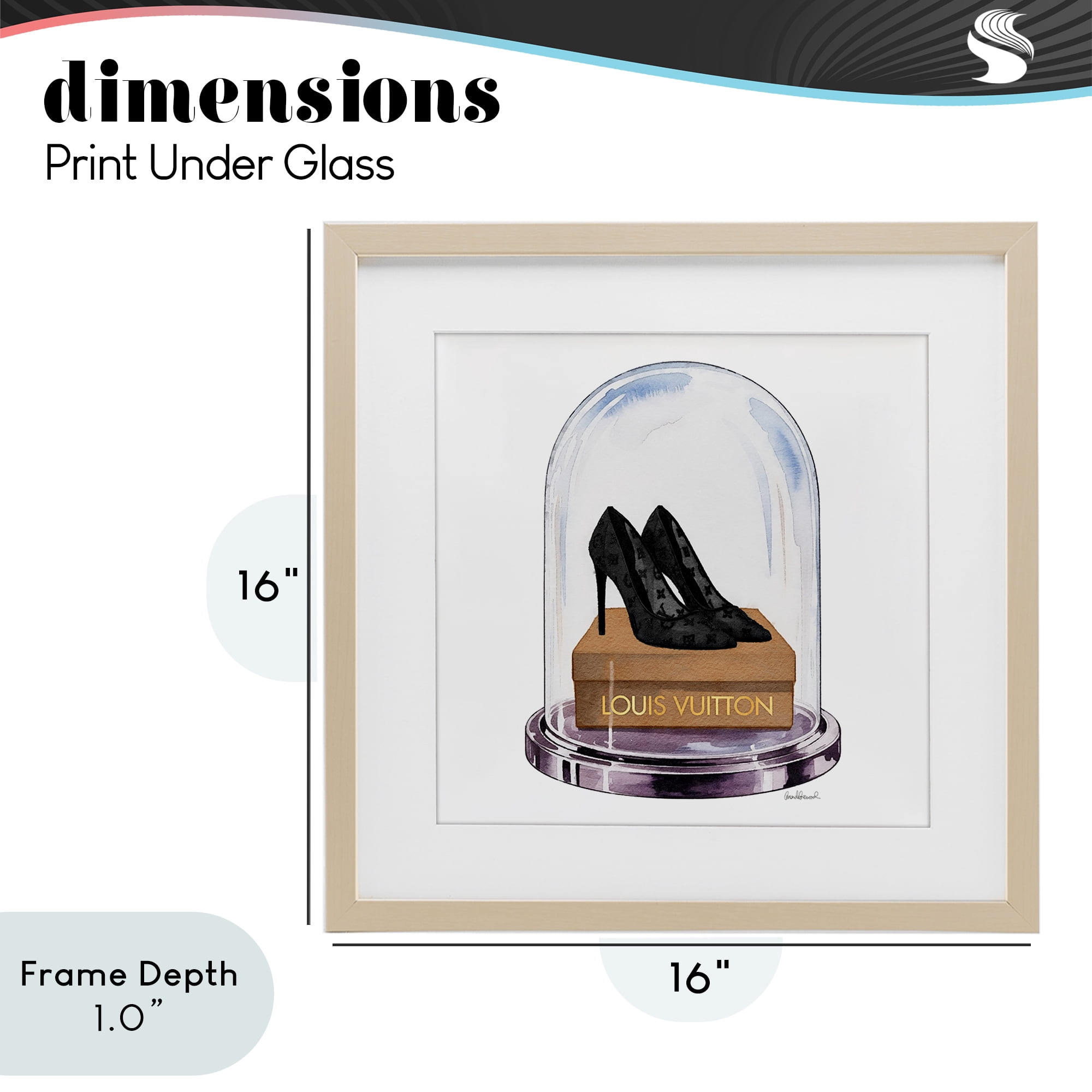 Stupell Industries Black Heels in Bell Jar Birch Framed Print Under Glass, design by Amanda Greenwood