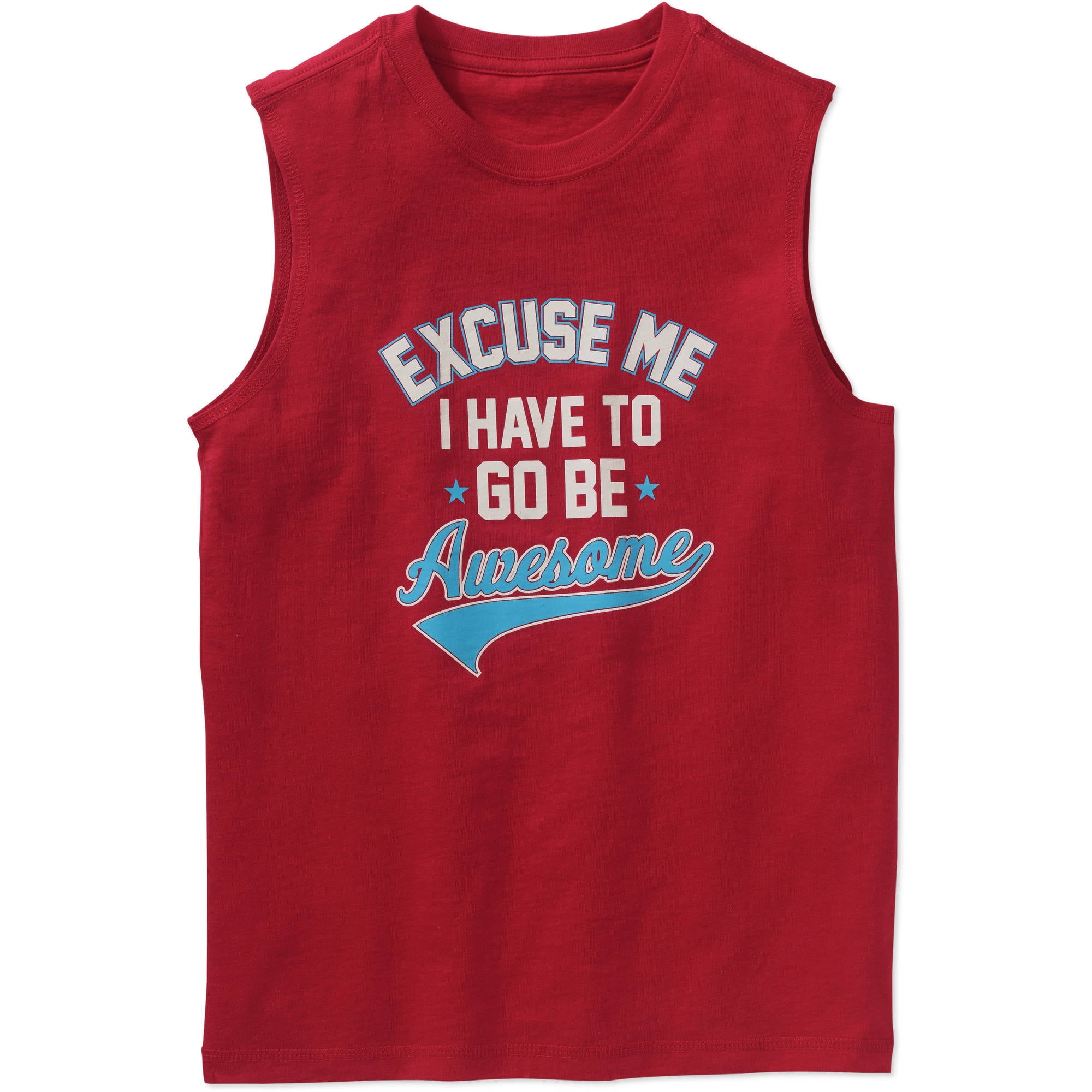 Faded Glory Boys' Sleeveless Graphic Muscle Tank Top