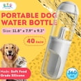 thumbnail image 2 of ABC PACK & SUPPLY Portable Dog Water Bottle Dispenser 12 Oz, 11.8 x 7.9 x 9.2 Inch. Pack of 40 Pet Water Bottles for Dogs on Walks. ABS Dog Travel Water Bottle with Silicone Strap & Cotton Filter, 2 of 9