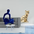thumbnail image 2 of Escultura de figura de gato pensador abstracto, adorno artístico, colección de animales , arte decorativo para oficina, bar, boda, chimenea, 2 of 8