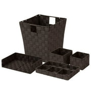 Honey-Can-Do 6-Piece Woven Desk Organization Set, Espresso