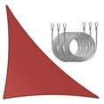 thumbnail image 5 of ColourTreeUSA  Right Triangle Sun Shade Sail w/Cable Ropes HDPE Mesh Fabric Screen Canopy UV Block 190 GSM 14' x 14' x 19.8' - Red, 5 of 5