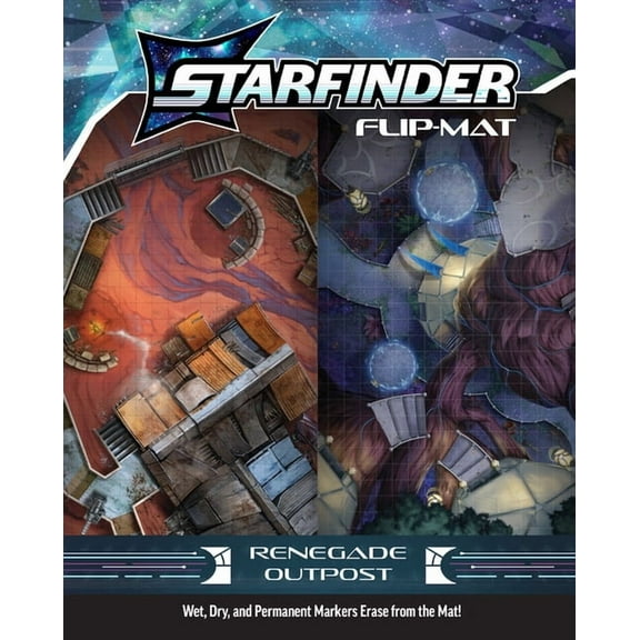 Starfinder Flipmats Starfinder Flip-Mat: Renegade Outpost, (Paperback)