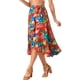 thumbnail image 4 of Falda Tropical Floral con Volantes para Mujeres INSPIRE CHIC, con Nudo Autoadhesivo, Falda de Playa Hawaiana, Color Rojo, Talla L, 4 of 6