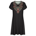 thumbnail image 4 of Puntoco Vestido De Chaleco De Manga Corta Estampado De Verano Suelto Casual Para Mujer Vestido De Cuello Redondo De Manga Corta Negro S,Regalos Para Mujer Joven, 4 of 4