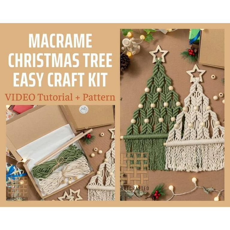Macrame DIY Candy Cane Craft Kit, Adult Craft Kit, Christmas Ornament, Yarn  Rope