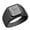Black, variant on Initial Floral Box Letter L Monogram Stainless Steel Signet Ring