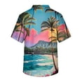 thumbnail image 3 of Yiaimeir ‌Tropical Buttonless Beach T-shirt Hollow Knit Breathable Summer Wear‌, 3 of 4