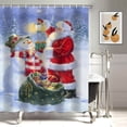 thumbnail image 2 of FMSHPON Cute Santa ClausSnowman 4 Piece Bathroom Set Shower Curtain Bath Rug Contour Mat and Toilet Lid Cover, 2 of 8