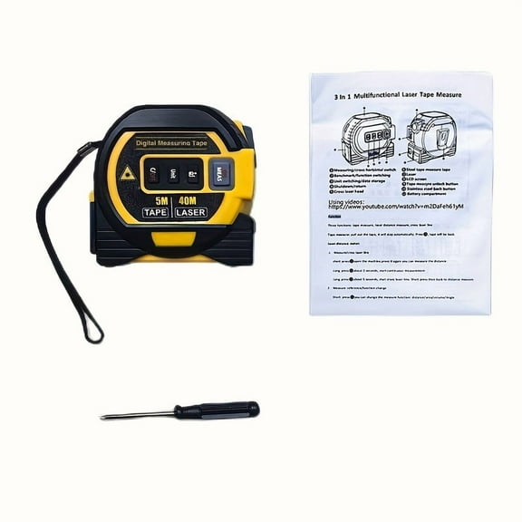 3-in-1 High-Precision Laser Tape Measure - Digital Distance Meter, Steel Tape & Level - Fast & Accurate Measurements