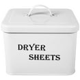 thumbnail image 1 of POINTERTECK Dryer Sheet Holder Laundry Room Storage Container Farmhouse Dryer Sheet Container with Lid Reusable Metal Dryer Sheet Box Fabric Softener Dispenser Lint Bin for Laundry Room d, 1 of 7