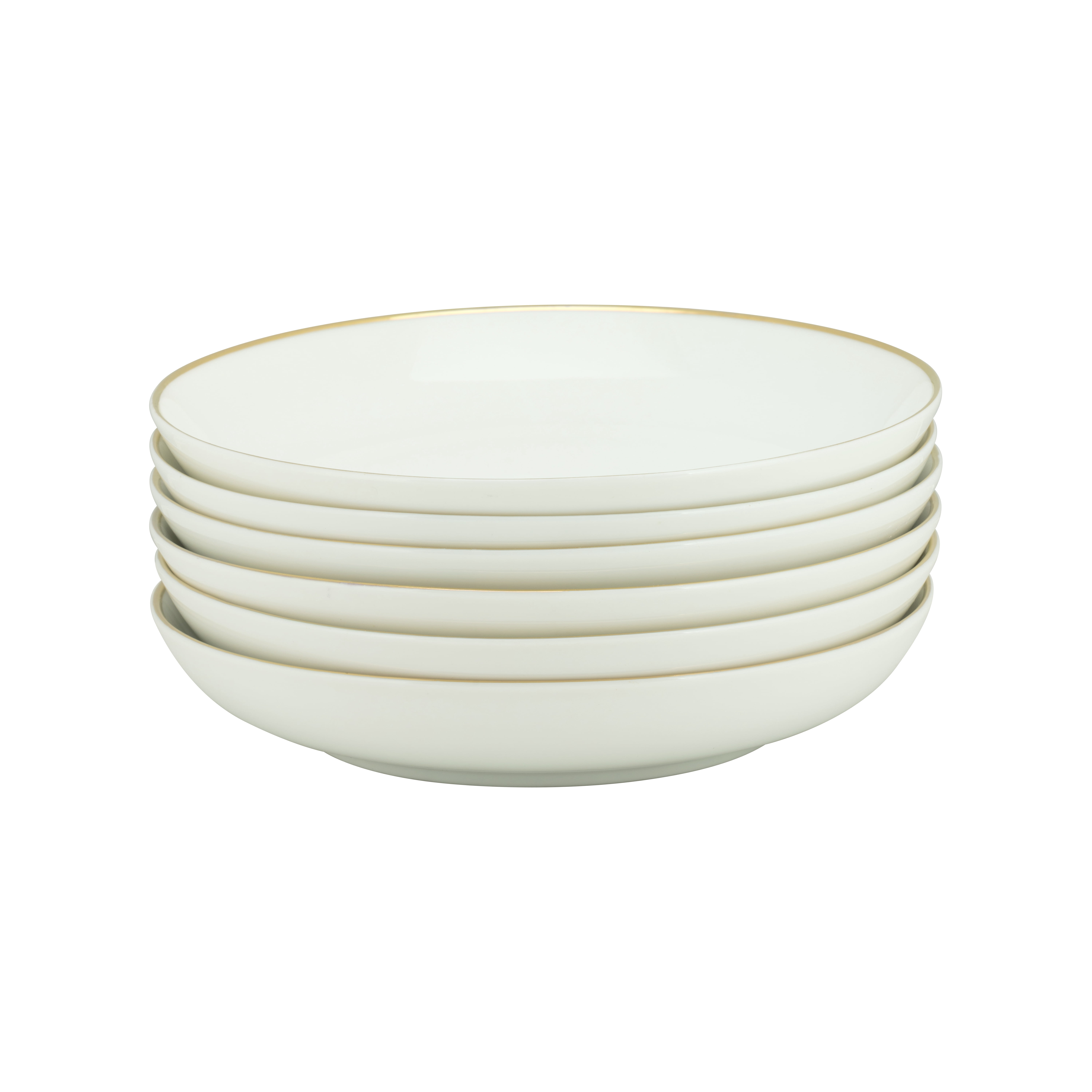 10 Strawberry Street Coupe Gold Line Porcelain Soup Plate Set of 6