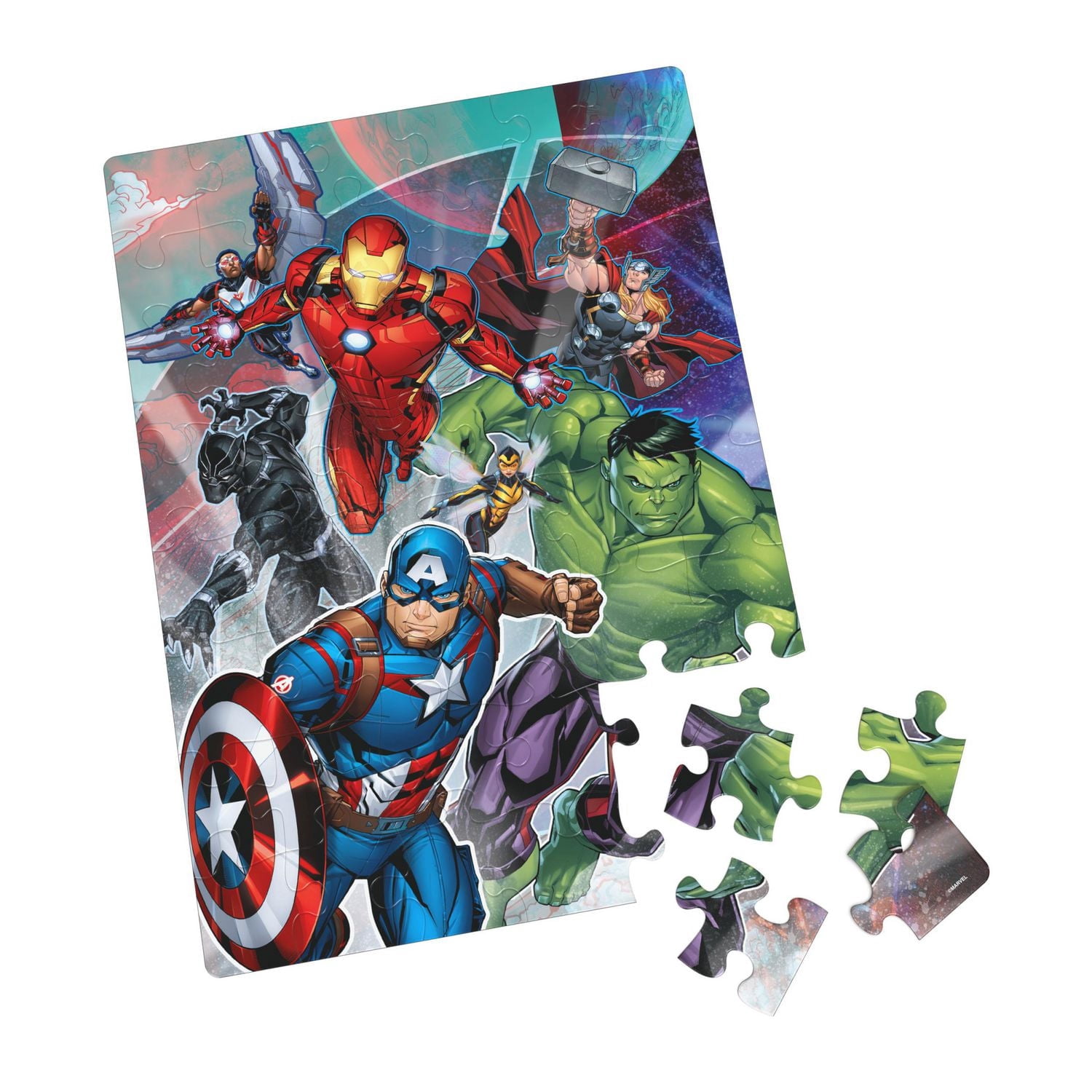 Marvel Avengers, Puzzle de 48 pièces, jouets rétro, puzzles Avengers pour enfants, cadeaux Marvel, jouets super-héros, pour les enfants à partir de 4 ans