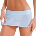 thumbnail image 2 of Sxiwei Mini Skirts for Women Sexy See Through Micro Skirt Low Rise Stretch Bodycon Mini Pencil Skirt Type A Light Blue One Size, 2 of 7
