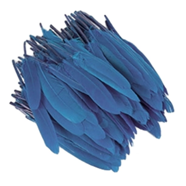 Inteprter 100 unids/set de plumas naturales de amplia aplicación para manualidades y decoración de muebles Decoración del hogar azul klein
