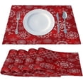 thumbnail image 2 of Placemats Set of 6 Christmas Snowflake Fabric Placemats 12x18 Inch Square Placemat for Kitchen Table Heat Resistant, Easy to Clean Table Placemats, 2 of 6