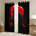thumbnail image 2 of Homewish Japanese Tradition Aesthetic Blackout Curtains Set of 2 (52x84 Each),Ukiyo Style Window Curtains,Red Black Curtains and Drapes For Boys,Microfiber Bedroom Decor, 2 of 6