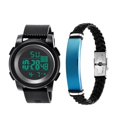thumbnail image 1 of PENGXIANG 2Pcs Men Sports Waterproof Electronic Digital Luminous Wrist Watch + Bracelet, 1 of 10