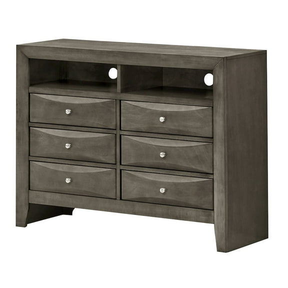 Glory Furniture Marilla Media Chest in Gray Color