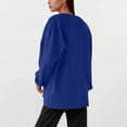 thumbnail image 4 of Dasayo Blue Ladies Tops and Blouses Open Front Fall Long Sleeve Pocket Solid Cardigans Women Shirts XXL, 4 of 8