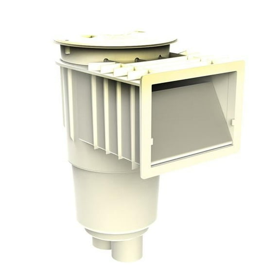 Skimmer with Flush Face Float Assembly Basket Collor Lid, White