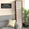 thumbnail image 6 of 6 ft. Tall Window Pane Shoji Screen - Walnut - 5 Panels, 6 of 7