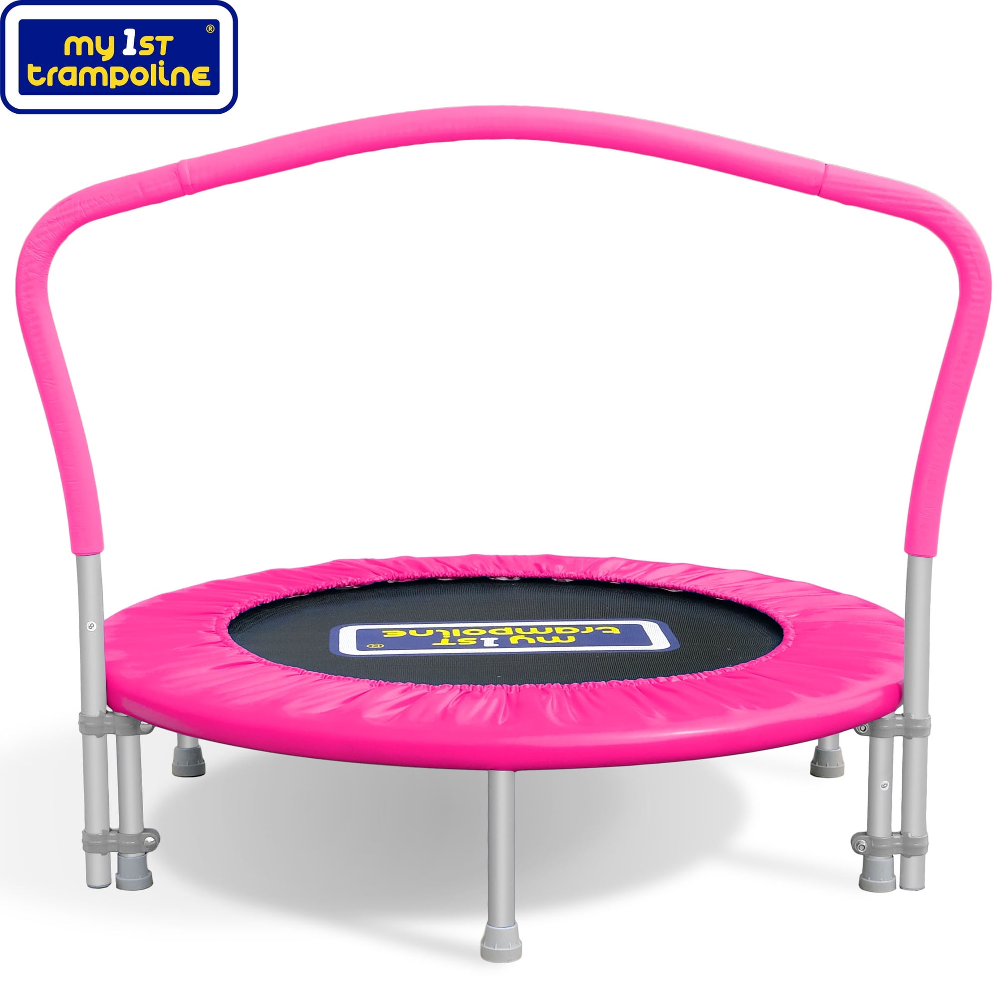 Sportspower My 1st Trampoline 36" Indoor/Outdoor Mini Rebounder Trampoline with No-Gap Padded Cover, for Toddlers & Kids, Max Weight Capacity 220 LBS - PINK