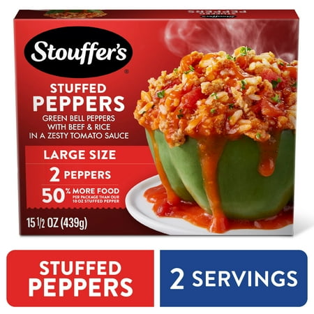 Stouffer’s Stuffed Peppers, Large Size, Frozen Stuffed Peppers, Easy Single Frozen Meals 15.5 oz