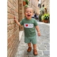 thumbnail image 4 of BemeyourBBs Toddler Baby Boy Summer Clothes Fathers Day Outfit I Love Dad Letter Heart Embroidered Crew Neck Short Sleeve T Shirt Tops and Plaid Shorts Set Toddler Boys Summer Outfits, 4 of 9