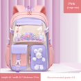 thumbnail image 1 of Mochila escolar de gran capacidad para niña, morral escolar ligero, impermeable, Kawaii, 1 of 4