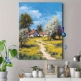 thumbnail image 4 of Country Cottage with Blooming Trees Oil Canvas Print, Wall Art for Living Room Bedroom Dining Room Kitchen Office Apartment, 4 of 8