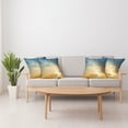 thumbnail image 4 of Ambesonne Blue Throw Pillow Cover 4 Pack, Sky Sun Rays Dusk, 16", Slate Blue Sepia, 4 of 5