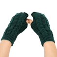 thumbnail image 5 of Guantes de punto de medio dedo para mujer, cálidos, de otoño e invierno, de lana acrílica, con dedos descubiertos, de color liso, cortos, 5 of 5